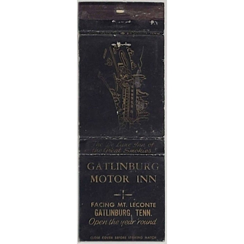 Vintage Matchbook Cover Gatlinburg Motor Inn Tennessee TN facing MT LeConte